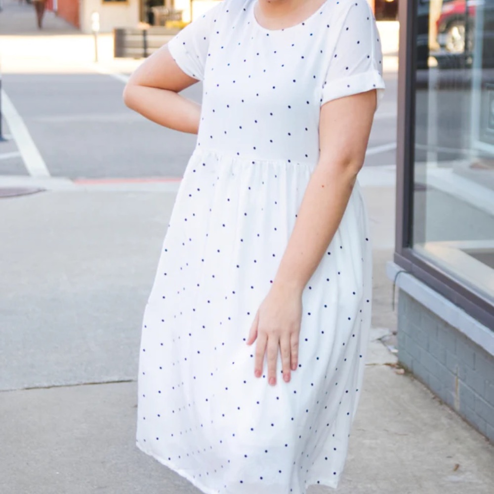 Roolee White Polka Dot Dress